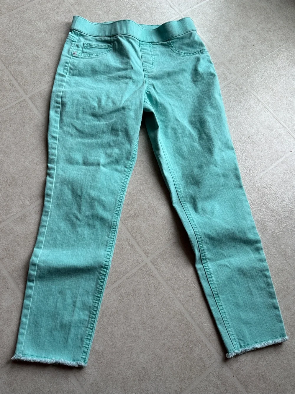 Justice Girls Aqua Turquoise Ankle Jeggings size 14
